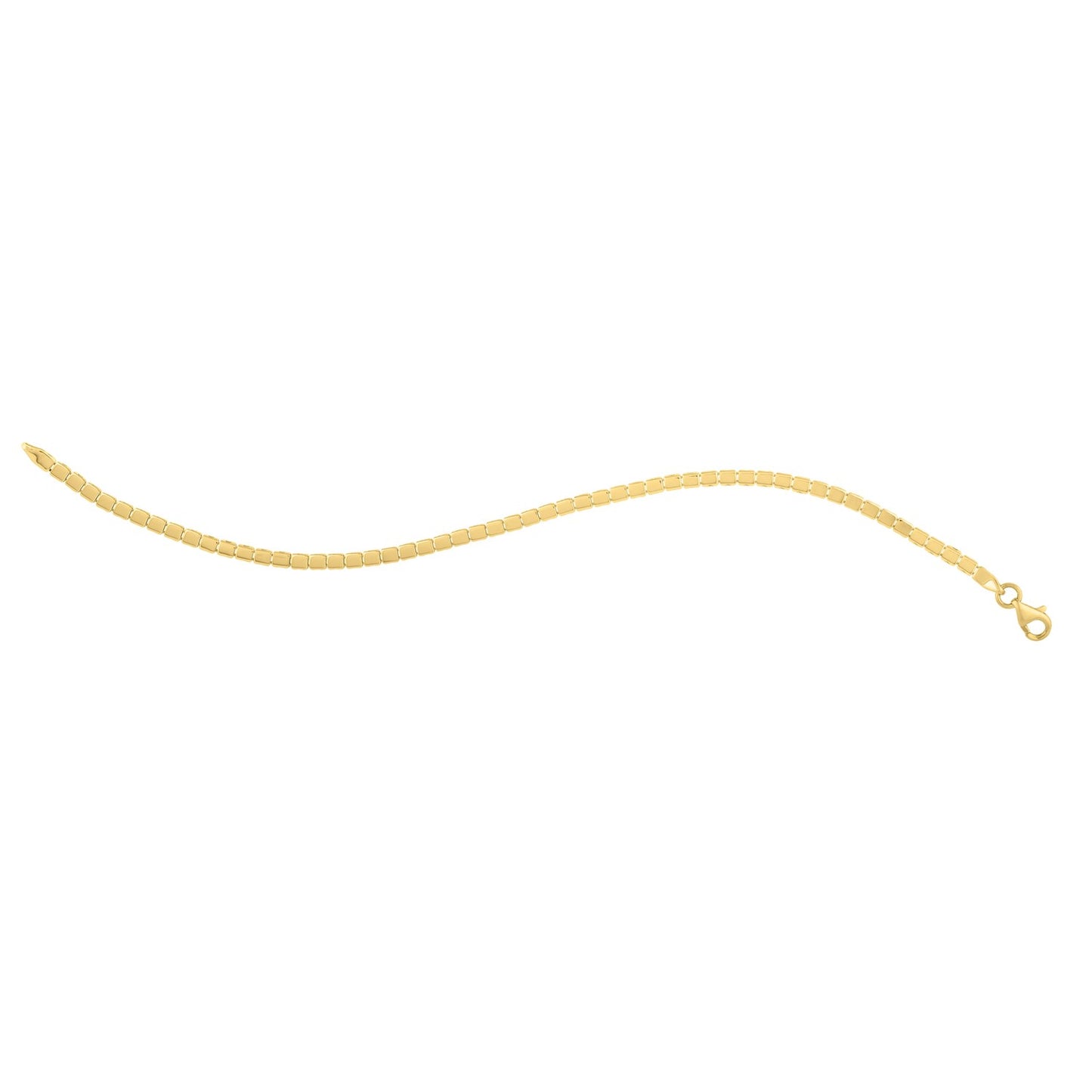 Mini Cube Bracelet in 14K Yellow Gold (2.60 mm)
