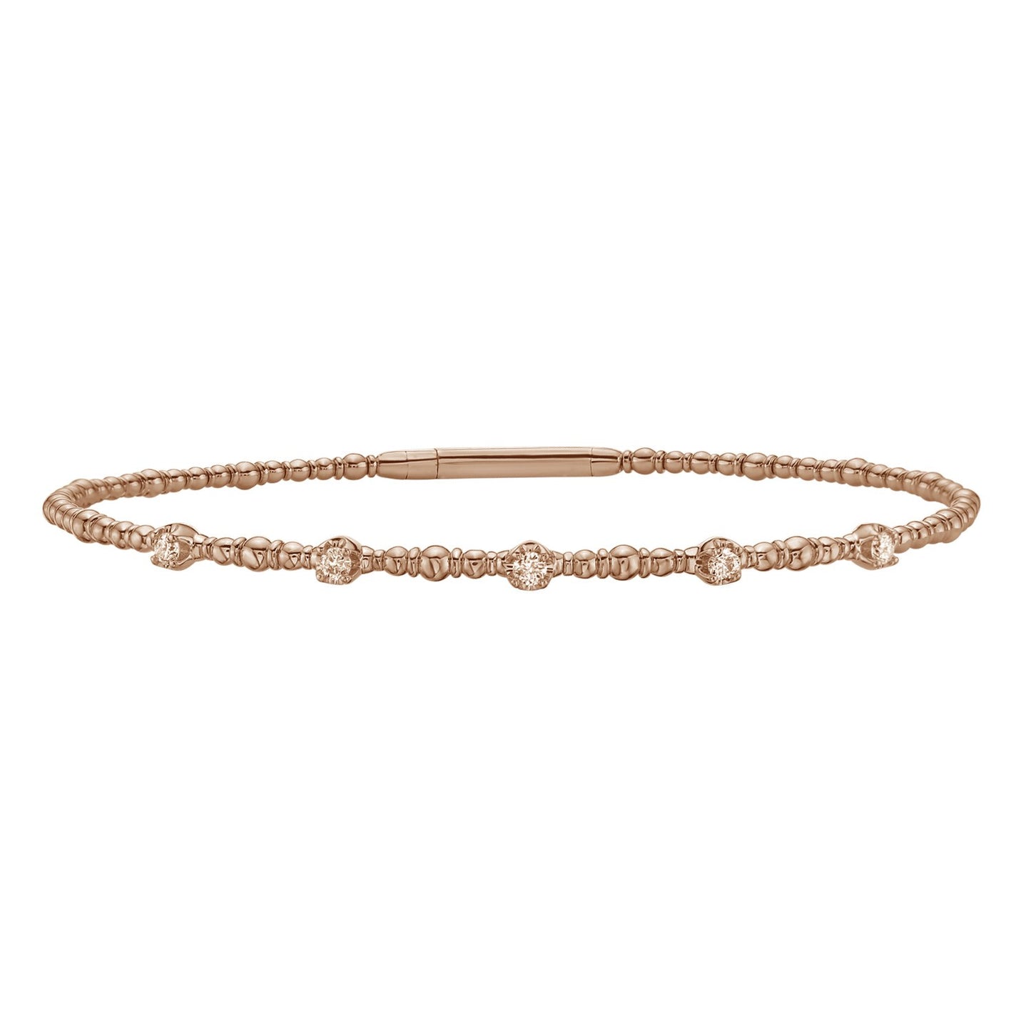 Classic 14K Rose Gold Beaded Bracelet