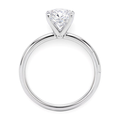 2 Carat Oval Lab Grown IGI G/VS1 Diamond Solitaire Ring in 14K White Gold