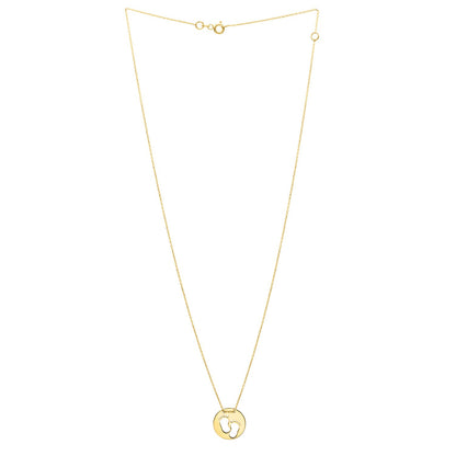 Baby Footprints Necklace in 10K Yellow Gold