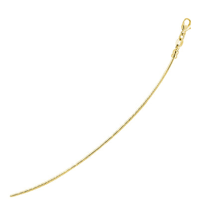 14k Yellow Gold Necklace in a Round Omega Chain Style