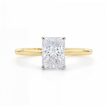2 Carat Radiant Lab Grown IGI G/VS1 Diamond Solitaire Ring in 14K Yellow Gold