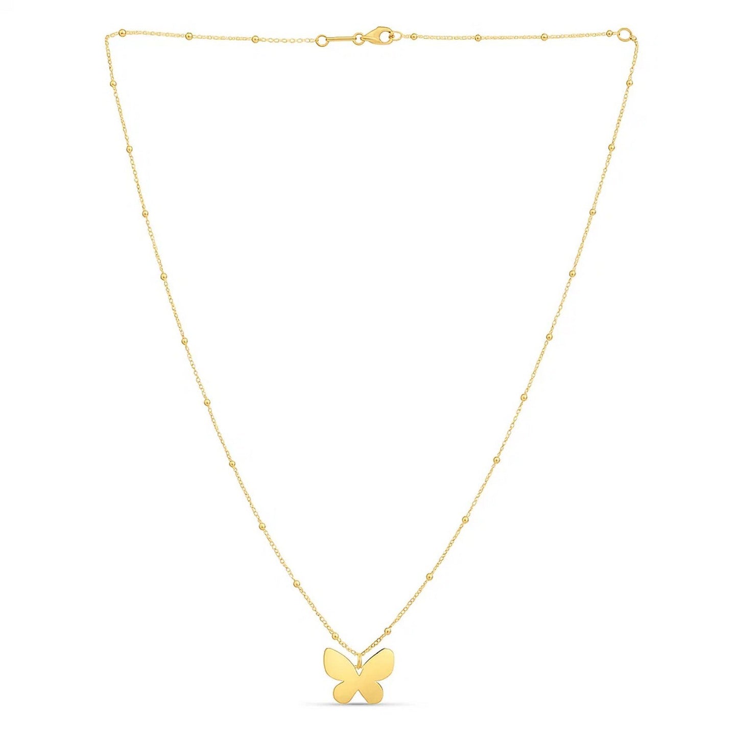 14k Yellow Gold Papillon Butterfly Necklace