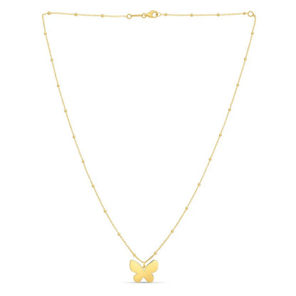 14k Yellow Gold Papillon Butterfly Necklace