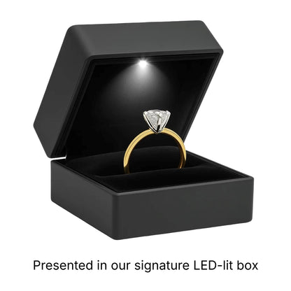 2 Carat Oval Lab Grown IGI G/VS1 Diamond Solitaire Ring in 10K Yellow Gold