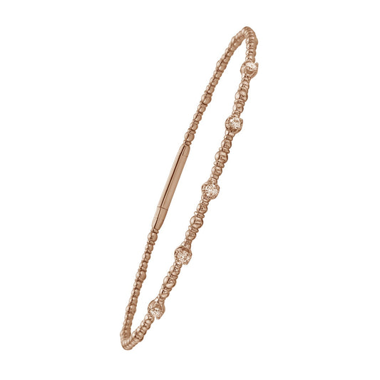 Classic 14K Rose Gold Beaded Bracelet