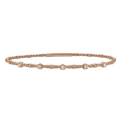 Classic 14K Rose Gold Beaded Bracelet